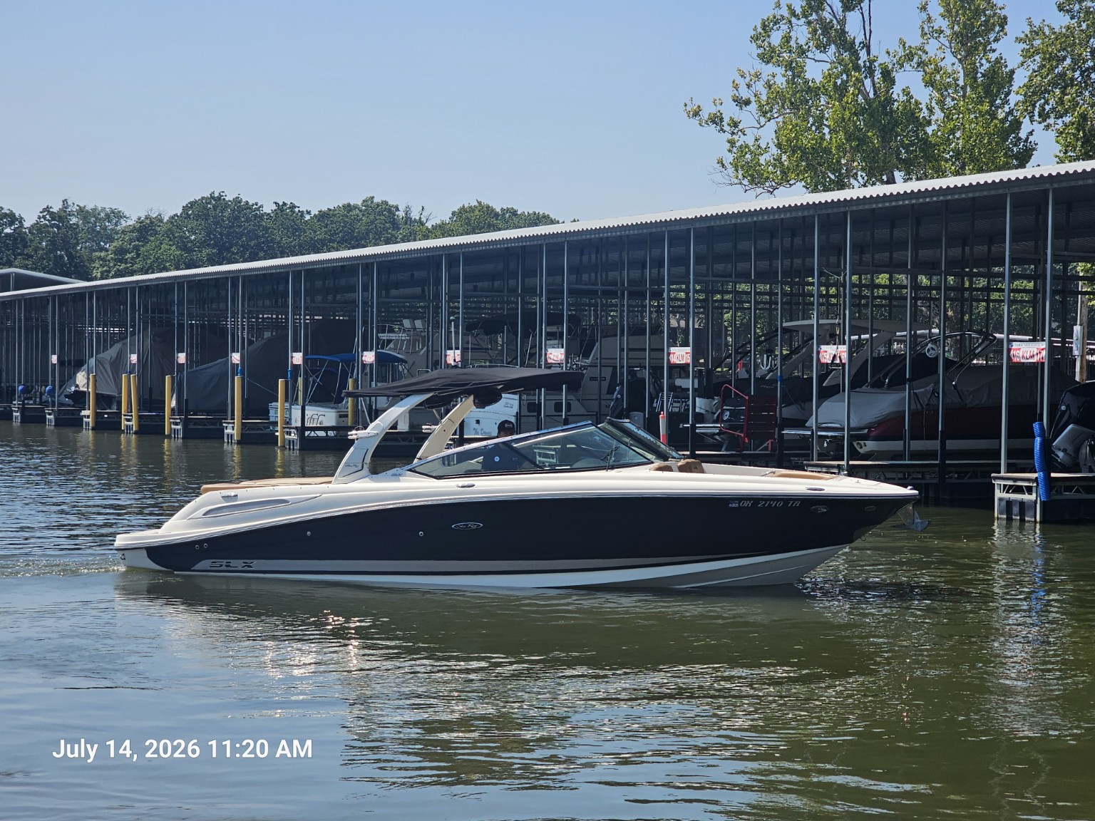 Modern sport boat underway